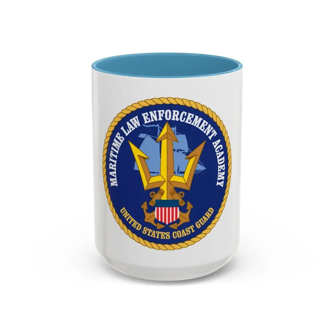 USCG Maritime Law Enforcement Academy (U.S. Coast Guard) Accent Coffee Mug 15oz Light Blue - Go Mug Yourself
