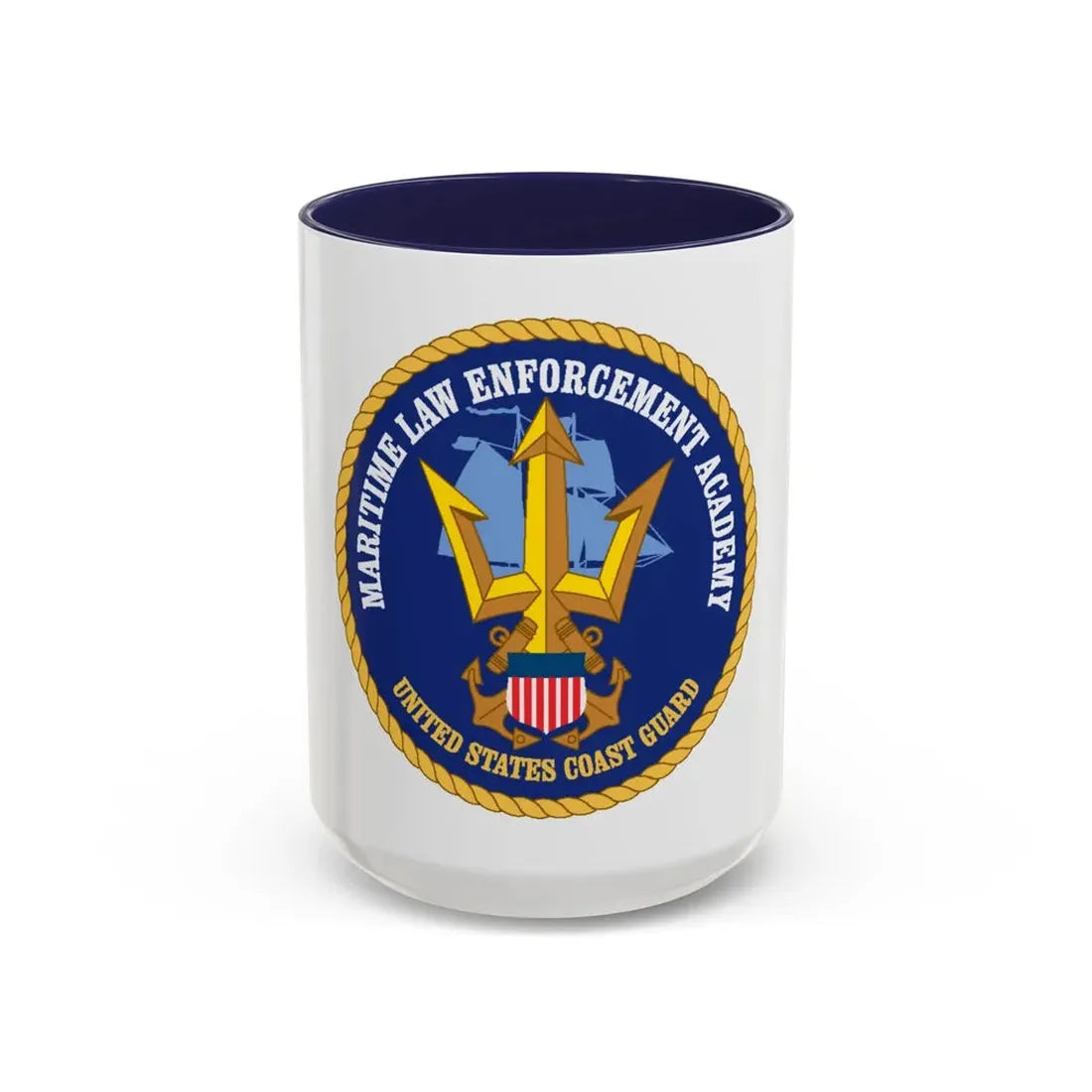 USCG Maritime Law Enforcement Academy (U.S. Coast Guard) Accent Coffee Mug 15oz Navy - Go Mug Yourself