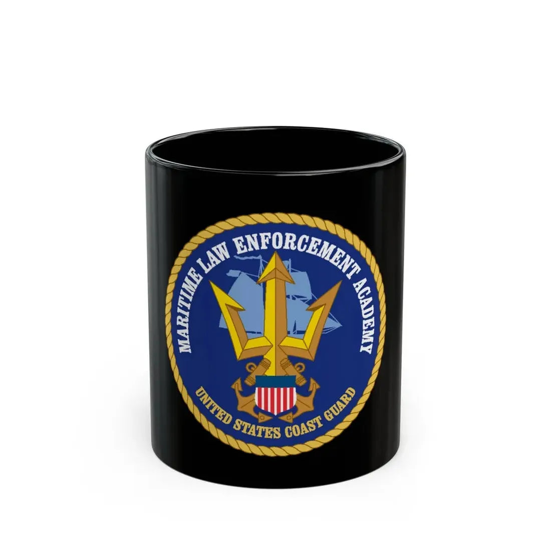 USCG Maritime Law Enforcement Academy (U.S. Coast Guard) Black Coffee Mug 11oz - Go Mug Yourself