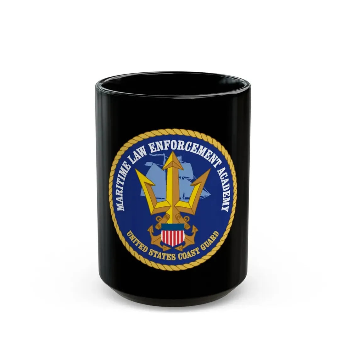 USCG Maritime Law Enforcement Academy (U.S. Coast Guard) Black Coffee Mug 15oz - Go Mug Yourself