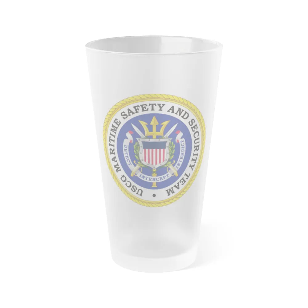 USCG Maritime Safety And Security Team (U.S. Coast Guard) Frosted Pint Glass 16oz-Go Mug Yourself