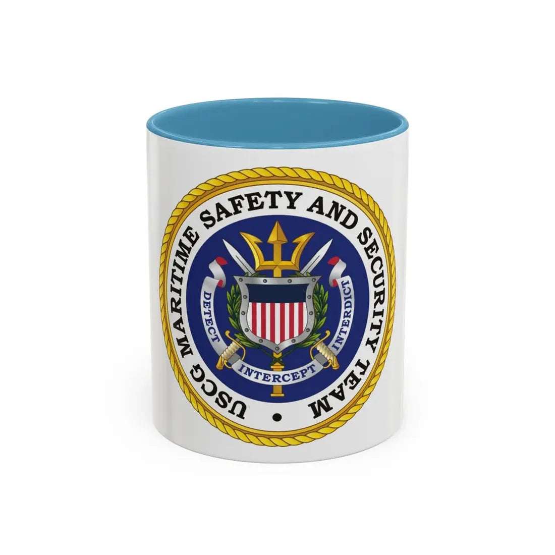 USCG Maritime Safety And Security Team (U.S. Coast Guard) Accent Coffee Mug 11oz Light Blue - Go Mug Yourself