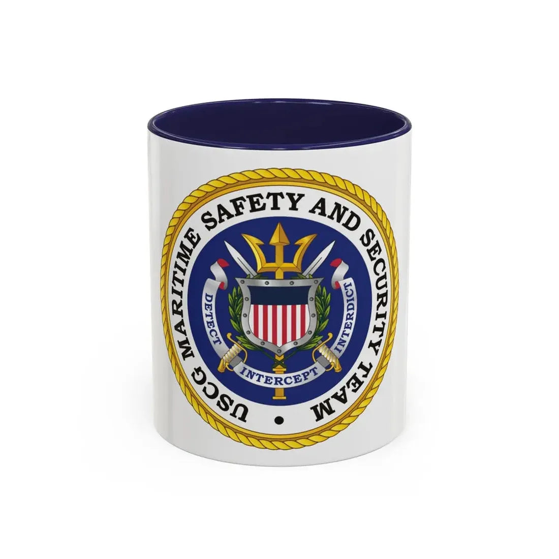 USCG Maritime Safety And Security Team (U.S. Coast Guard) Accent Coffee Mug 11oz Navy - Go Mug Yourself
