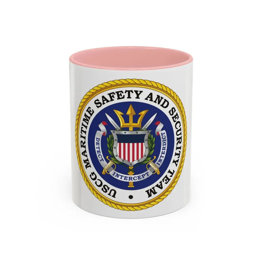 USCG Maritime Safety And Security Team (U.S. Coast Guard) Accent Coffee Mug 11oz Pink - Go Mug Yourself