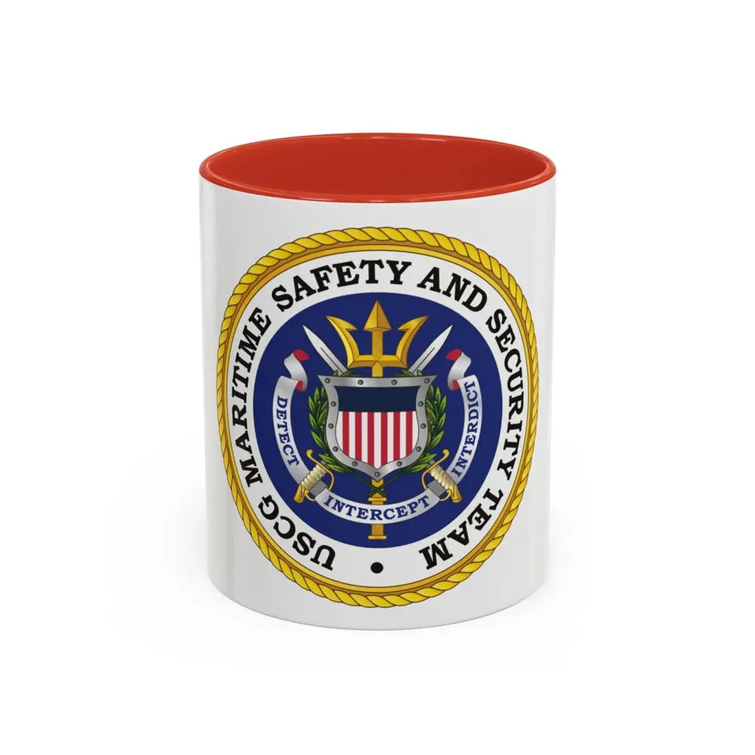 USCG Maritime Safety And Security Team (U.S. Coast Guard) Accent Coffee Mug 11oz Red - Go Mug Yourself