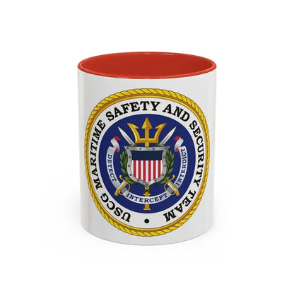 USCG Maritime Safety And Security Team (U.S. Coast Guard) Accent Coffee Mug 11oz Red - Go Mug Yourself