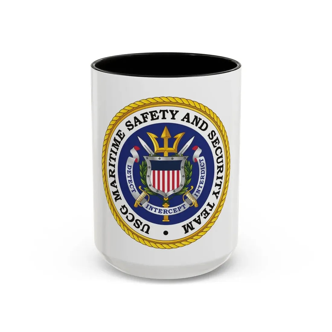 USCG Maritime Safety And Security Team (U.S. Coast Guard) Accent Coffee Mug 15oz Black - Go Mug Yourself