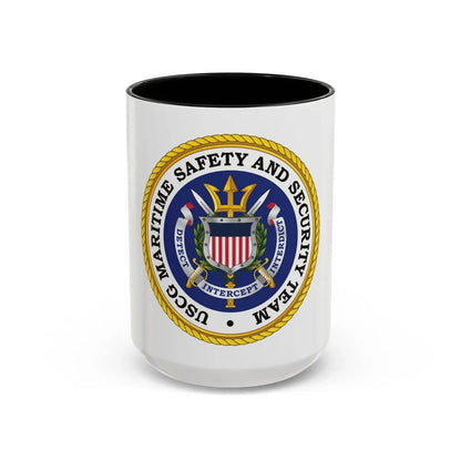 USCG Maritime Safety And Security Team (U.S. Coast Guard) Accent Coffee Mug 15oz Black - Go Mug Yourself