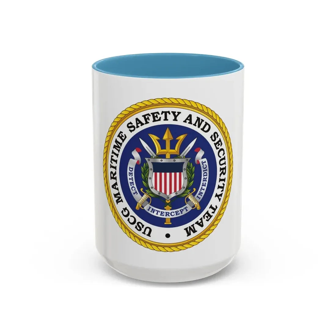 USCG Maritime Safety And Security Team (U.S. Coast Guard) Accent Coffee Mug 15oz Light Blue - Go Mug Yourself