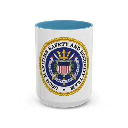 USCG Maritime Safety And Security Team (U.S. Coast Guard) Accent Coffee Mug 15oz Light Blue - Go Mug Yourself