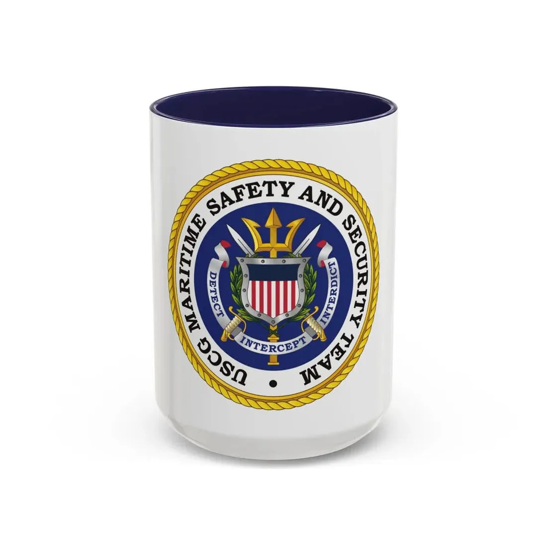 USCG Maritime Safety And Security Team (U.S. Coast Guard) Accent Coffee Mug 15oz Navy - Go Mug Yourself
