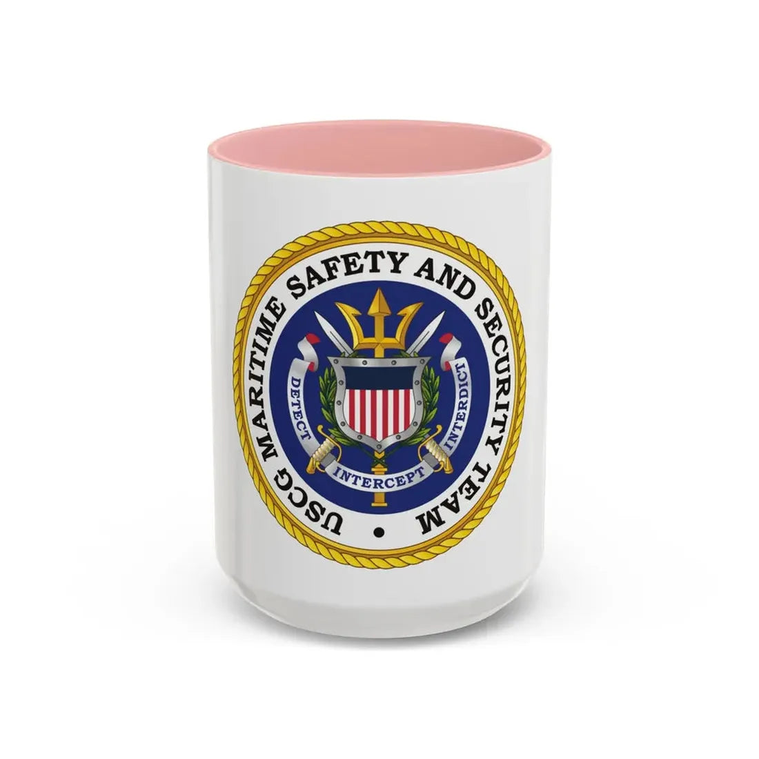 USCG Maritime Safety And Security Team (U.S. Coast Guard) Accent Coffee Mug 15oz Pink - Go Mug Yourself