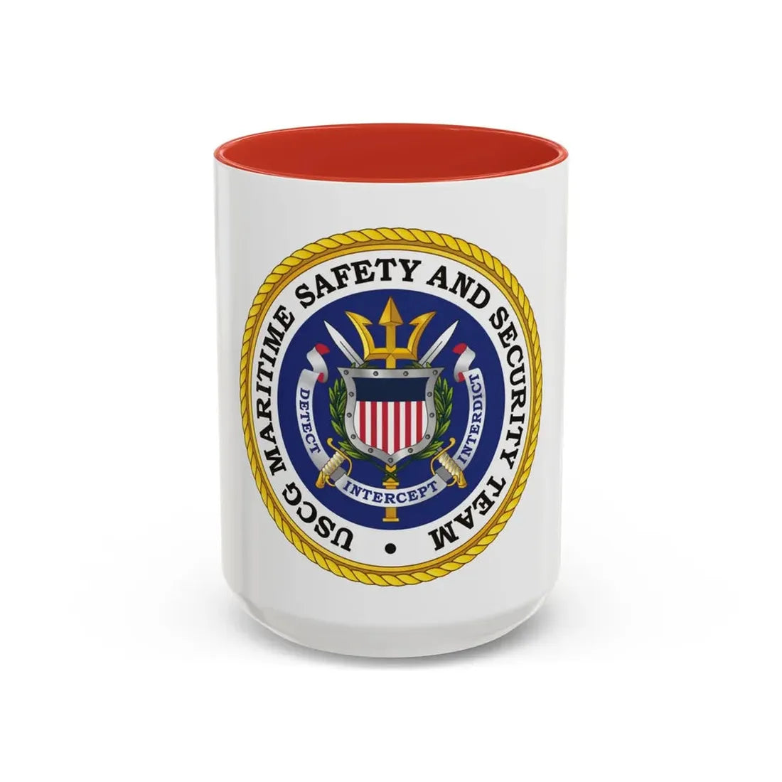 USCG Maritime Safety And Security Team (U.S. Coast Guard) Accent Coffee Mug 15oz Red - Go Mug Yourself