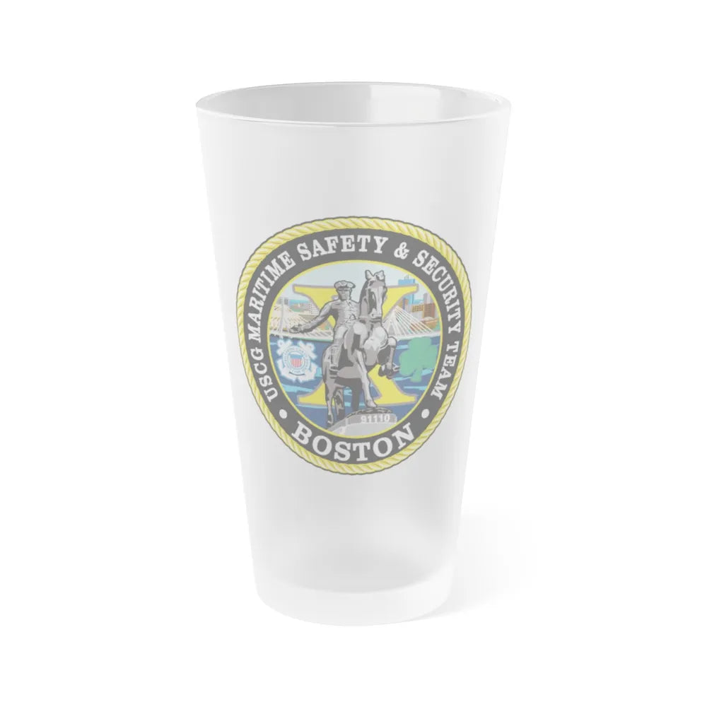 USCG Maritime Safety & Sec Team MSST Boston (U.S. Coast Guard) Frosted Pint Glass 16oz-Go Mug Yourself