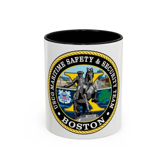 USCG Maritime Safety & Sec Team MSST Boston (U.S. Coast Guard) Accent Coffee Mug 11oz Black - Go Mug Yourself