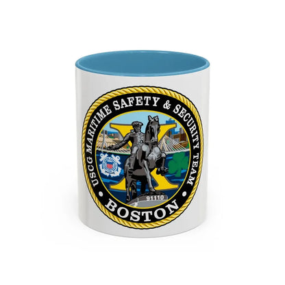 USCG Maritime Safety & Sec Team MSST Boston (U.S. Coast Guard) Accent Coffee Mug 11oz Light Blue - Go Mug Yourself