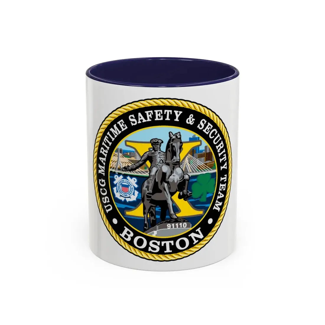 USCG Maritime Safety & Sec Team MSST Boston (U.S. Coast Guard) Accent Coffee Mug 11oz Navy - Go Mug Yourself