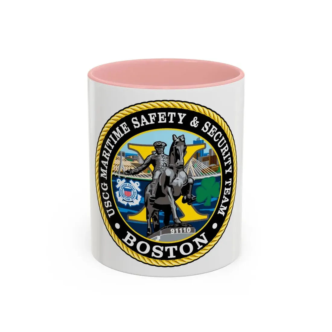 USCG Maritime Safety & Sec Team MSST Boston (U.S. Coast Guard) Accent Coffee Mug 11oz Pink - Go Mug Yourself