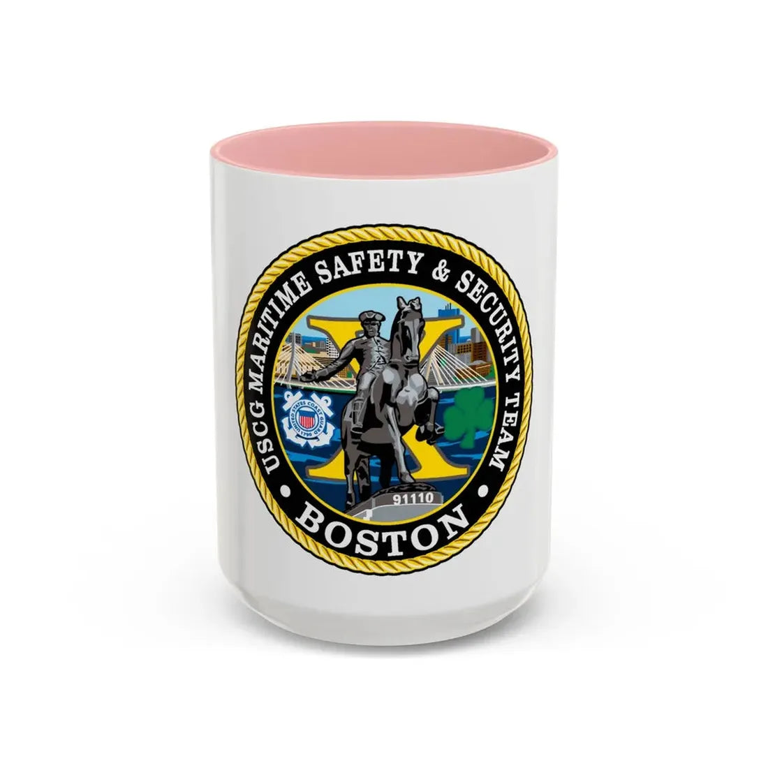 USCG Maritime Safety & Sec Team MSST Boston (U.S. Coast Guard) Accent Coffee Mug 15oz Pink - Go Mug Yourself
