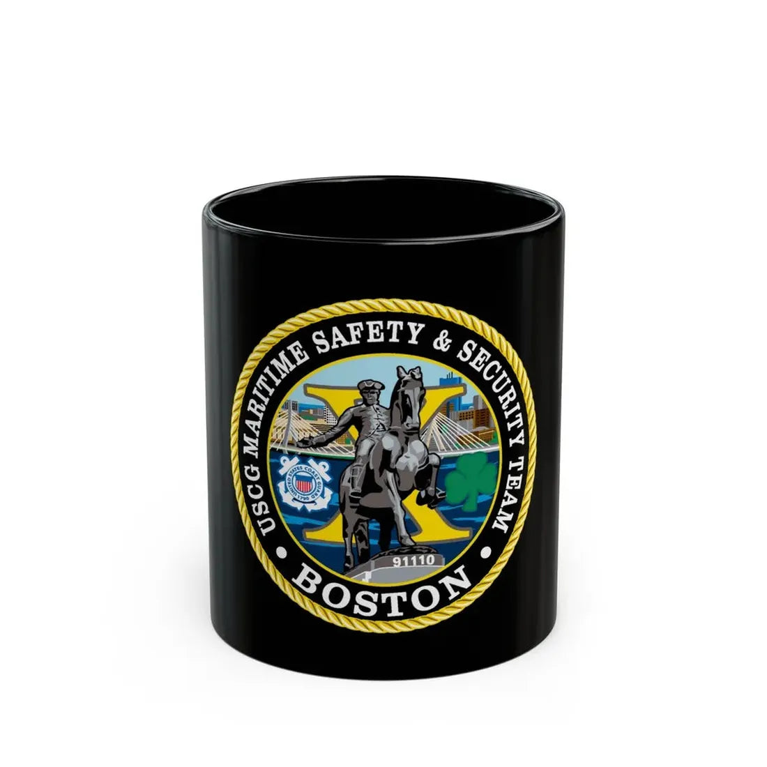 USCG Maritime Safety & Sec Team MSST Boston (U.S. Coast Guard) Black Coffee Mug 11oz - Go Mug Yourself