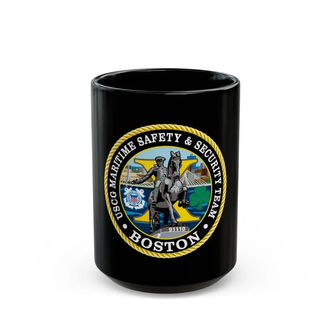 USCG Maritime Safety & Sec Team MSST Boston (U.S. Coast Guard) Black Coffee Mug 15oz - Go Mug Yourself