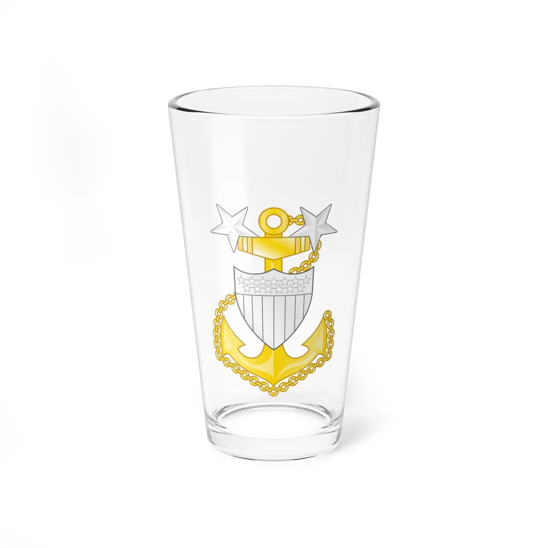 USCG Master Chief Petty Officer Insignia Device (United States) (Military Rank) Pint Glass 16oz 16oz - Go Mug Yourself