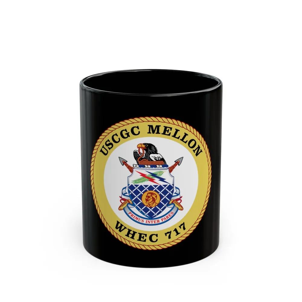 USCG Mellon WHEC 717 Gold Anniversary (U.S. Coast Guard) Black Coffee Mug-11oz-Go Mug Yourself