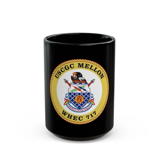 USCG Mellon WHEC 717 Gold Anniversary (U.S. Coast Guard) Black Coffee Mug-15oz-Go Mug Yourself