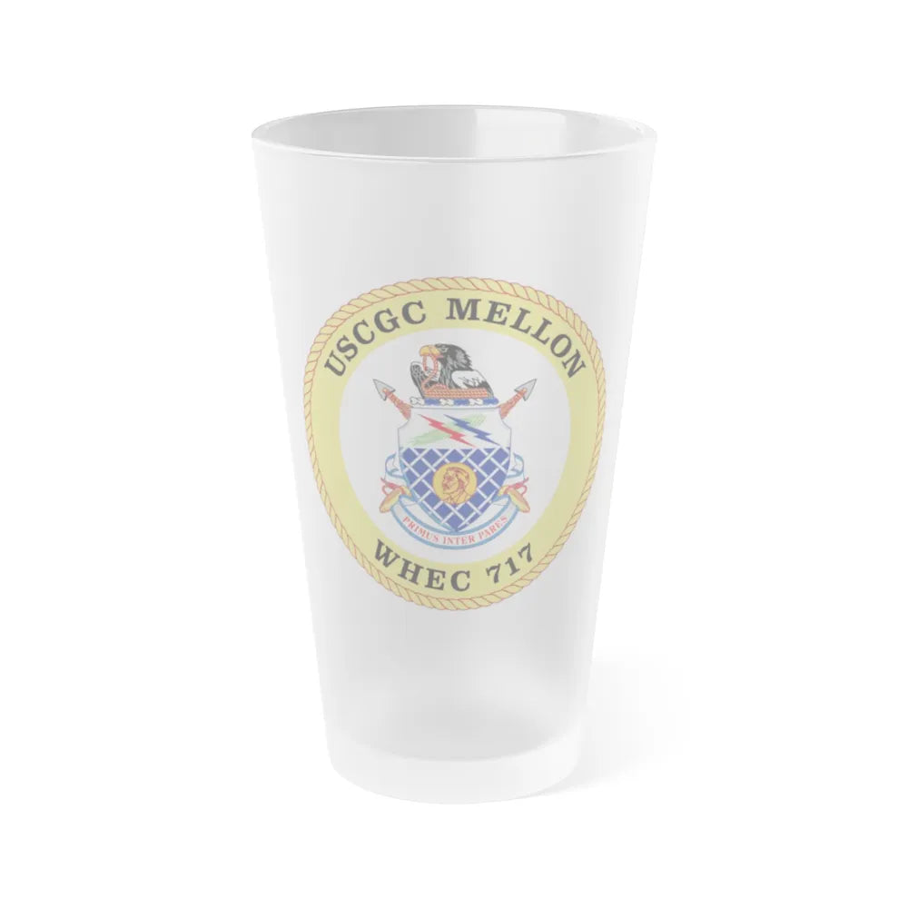 USCG Mellon WHEC 717 Gold Anniversary (U.S. Coast Guard) Frosted Pint Glass 16oz-Go Mug Yourself