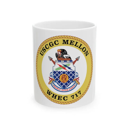 USCG Mellon WHEC 717 Gold Anniversary (U.S. Coast Guard) White Coffee Mug-11oz-Go Mug Yourself