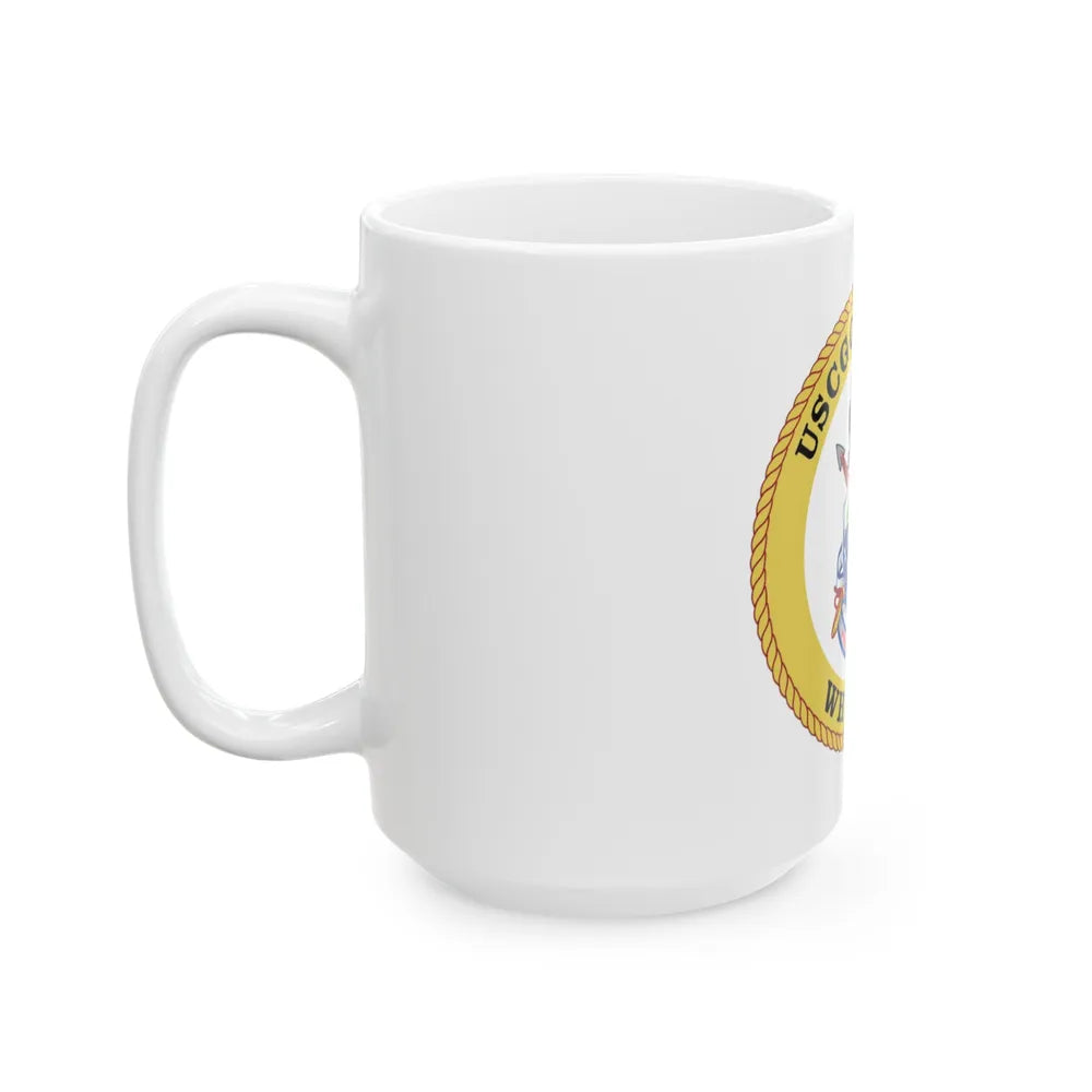 USCG Mellon WHEC 717 Gold Anniversary (U.S. Coast Guard) White Coffee Mug-Go Mug Yourself