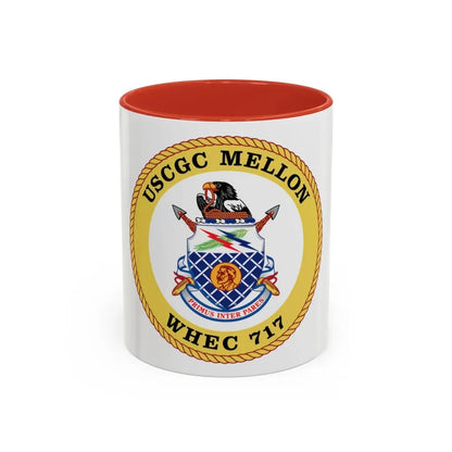 USCG Mellon WHEC 717 Gold Anniversary (U.S. Coast Guard) Accent Coffee Mug 11oz Red - Go Mug Yourself