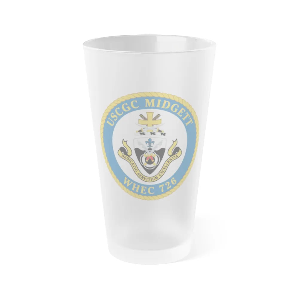 USCG Midgett WHEC 726 (U.S. Coast Guard) Frosted Pint Glass 16oz-Go Mug Yourself