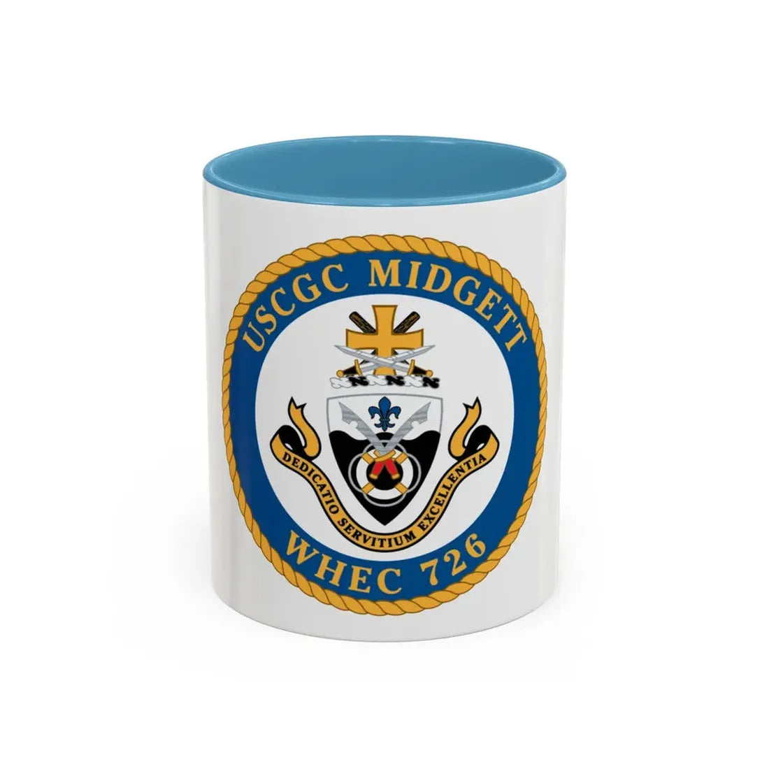 USCG Midgett WHEC 726 (U.S. Coast Guard) Accent Coffee Mug 11oz Light Blue - Go Mug Yourself