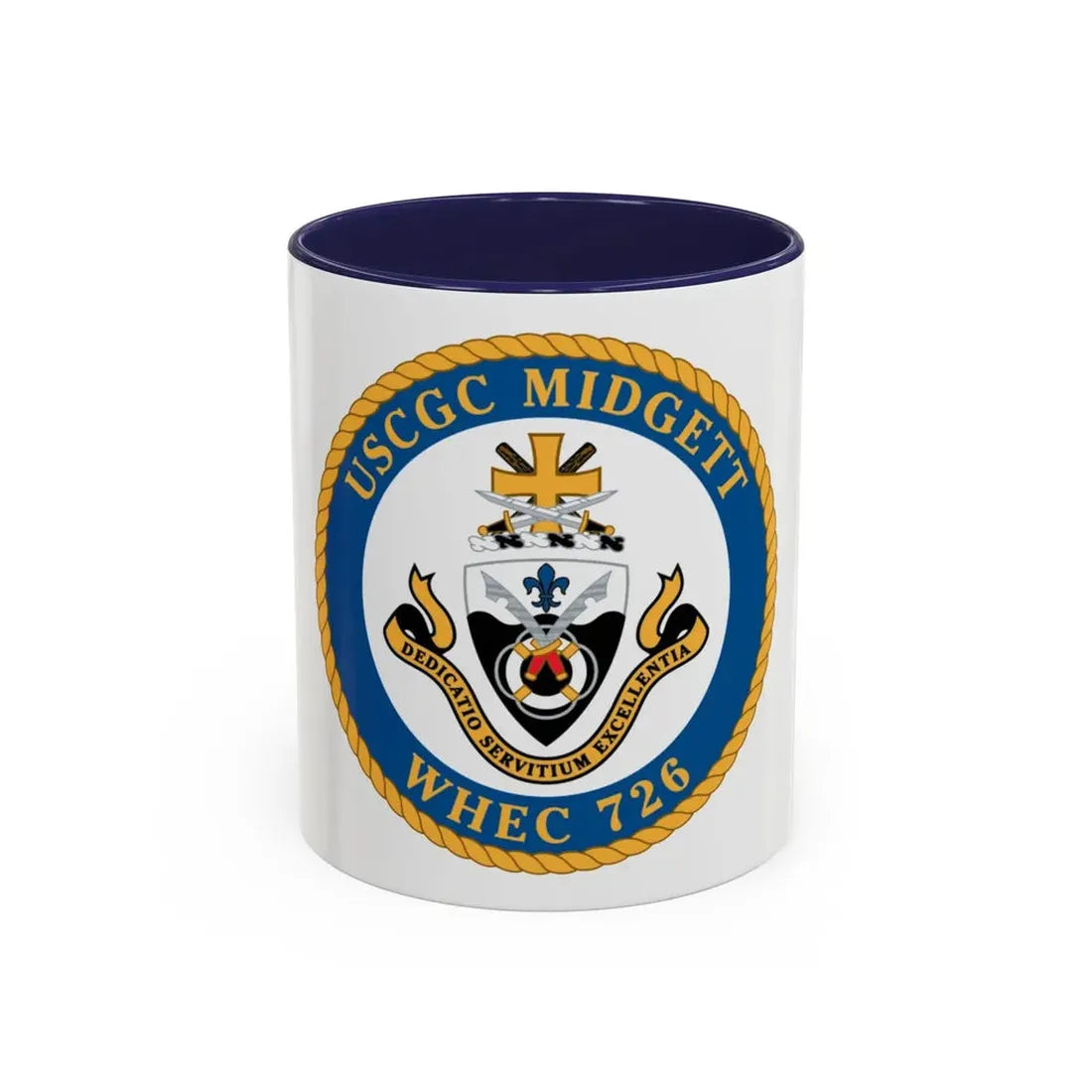 USCG Midgett WHEC 726 (U.S. Coast Guard) Accent Coffee Mug 11oz Navy - Go Mug Yourself