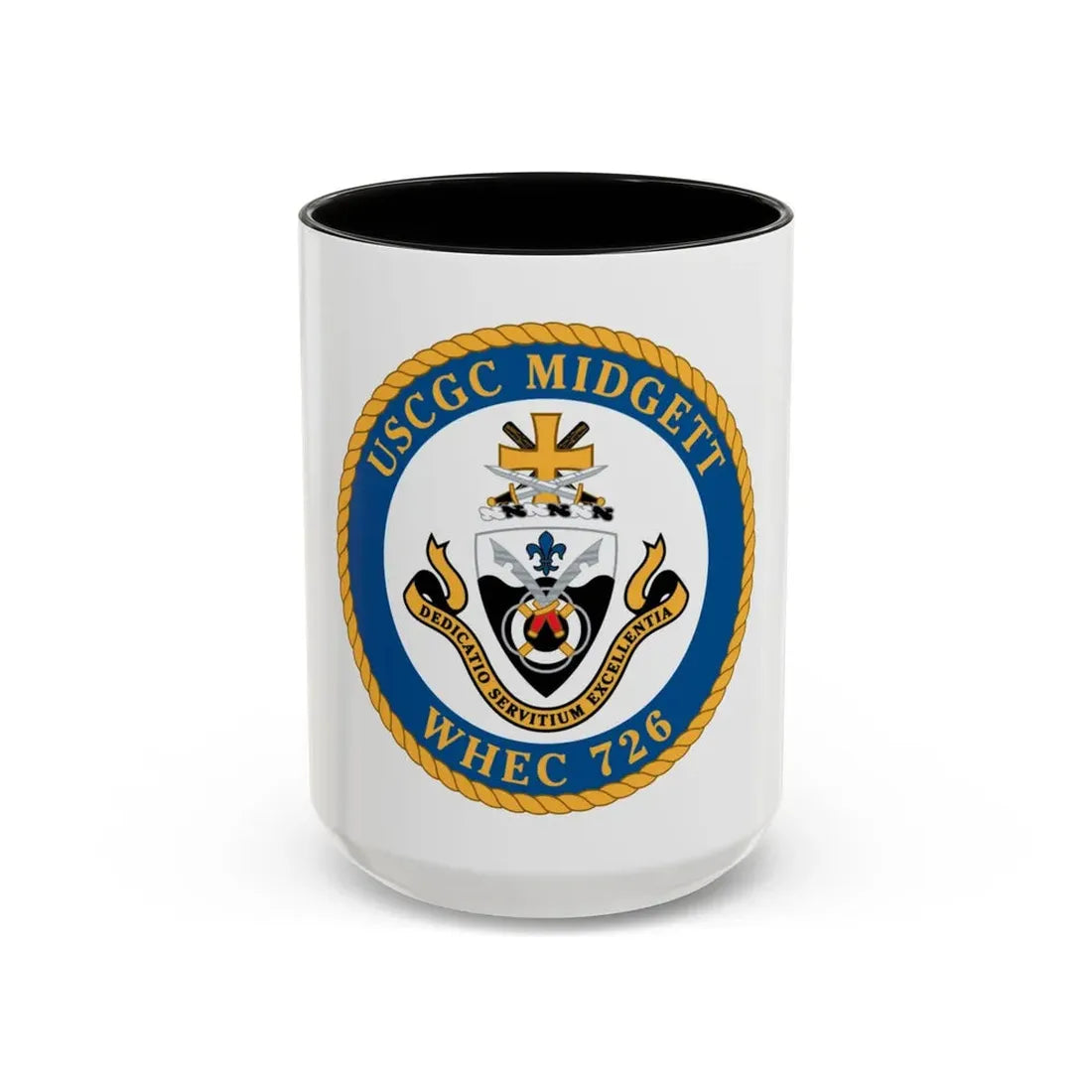 USCG Midgett WHEC 726 (U.S. Coast Guard) Accent Coffee Mug 15oz Black - Go Mug Yourself