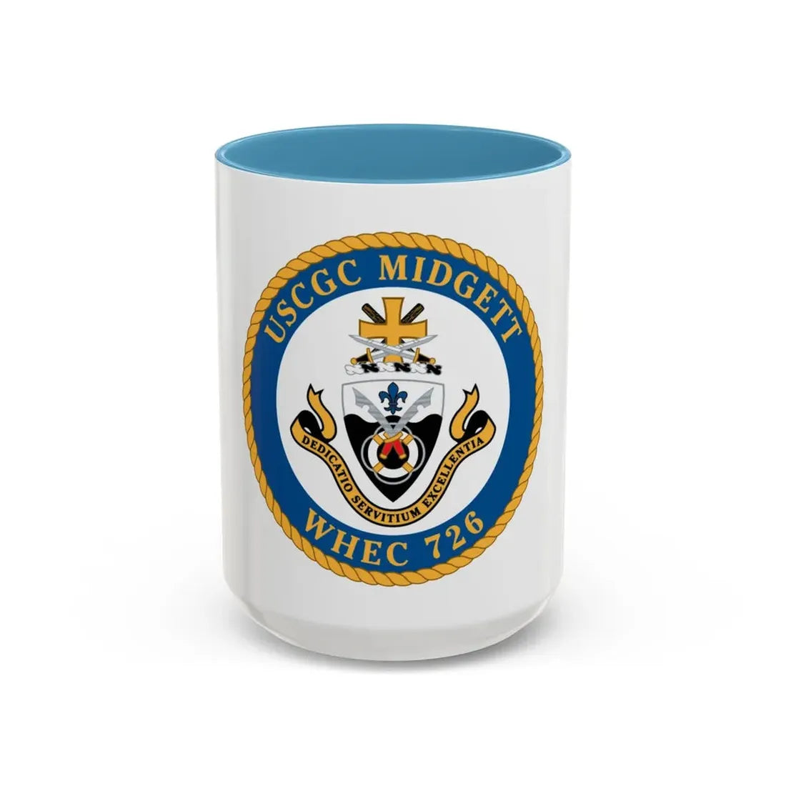 USCG Midgett WHEC 726 (U.S. Coast Guard) Accent Coffee Mug 15oz Light Blue - Go Mug Yourself