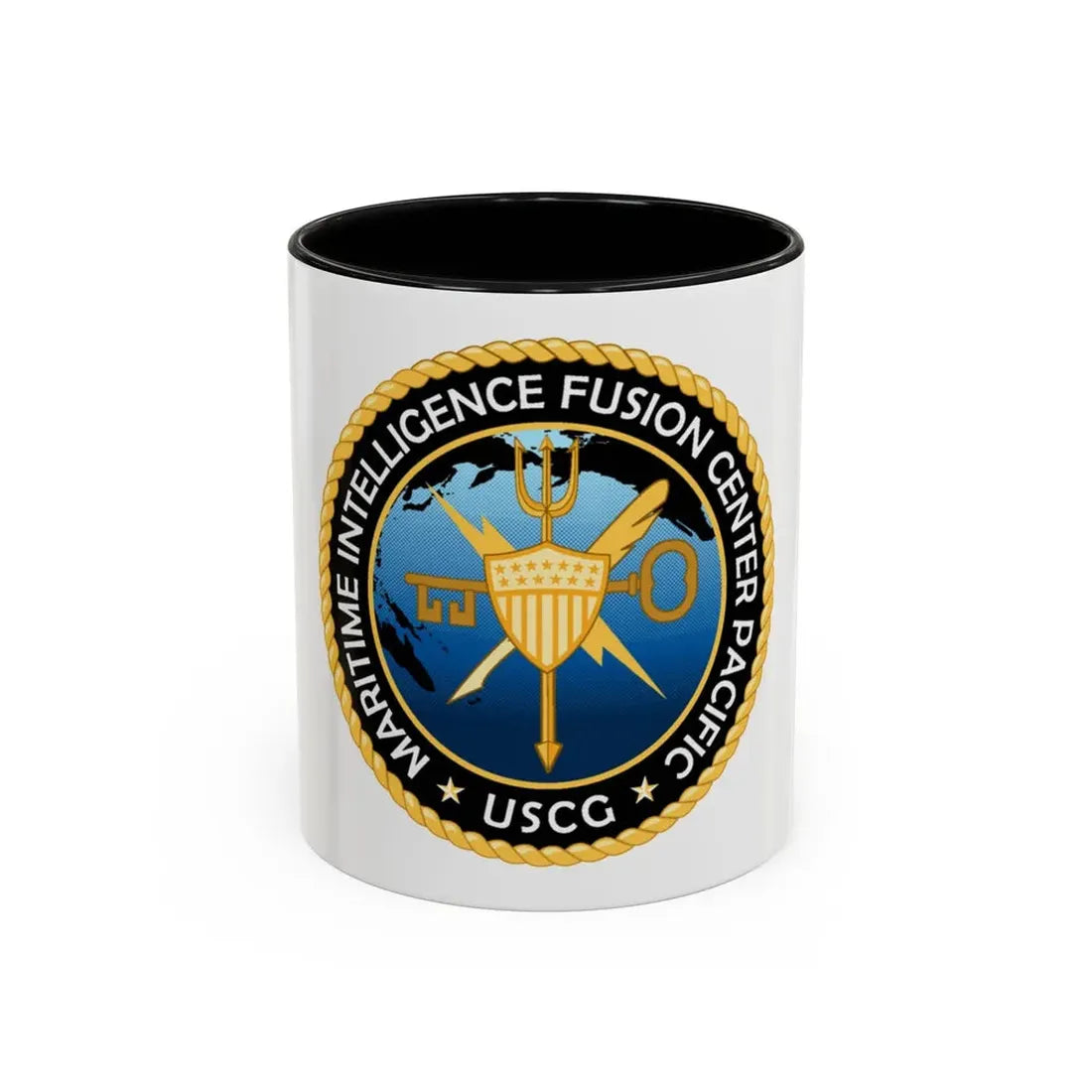 USCG MIFC PAC (U.S. Coast Guard) Accent Coffee Mug 11oz Black - Go Mug Yourself