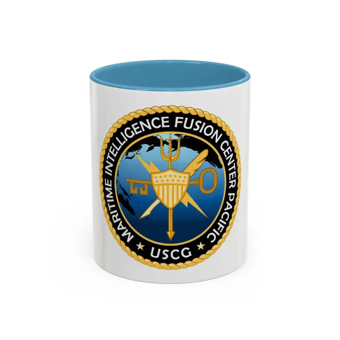 USCG MIFC PAC (U.S. Coast Guard) Accent Coffee Mug 11oz Light Blue - Go Mug Yourself