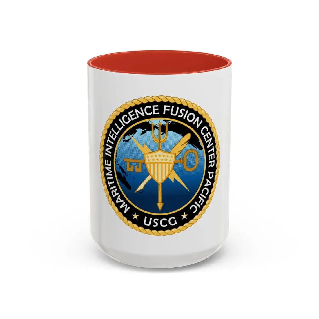 USCG MIFC PAC (U.S. Coast Guard) Accent Coffee Mug 15oz Red - Go Mug Yourself