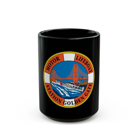 USCG Motor Lifeboat Station Golden Gate (U.S. Coast Guard) Black Coffee Mug-15oz-Go Mug Yourself