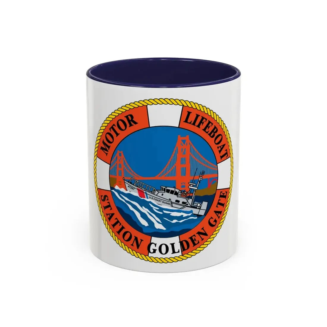USCG Motor Lifeboat Station Golden Gate (U.S. Coast Guard) Accent Coffee Mug 11oz Navy - Go Mug Yourself