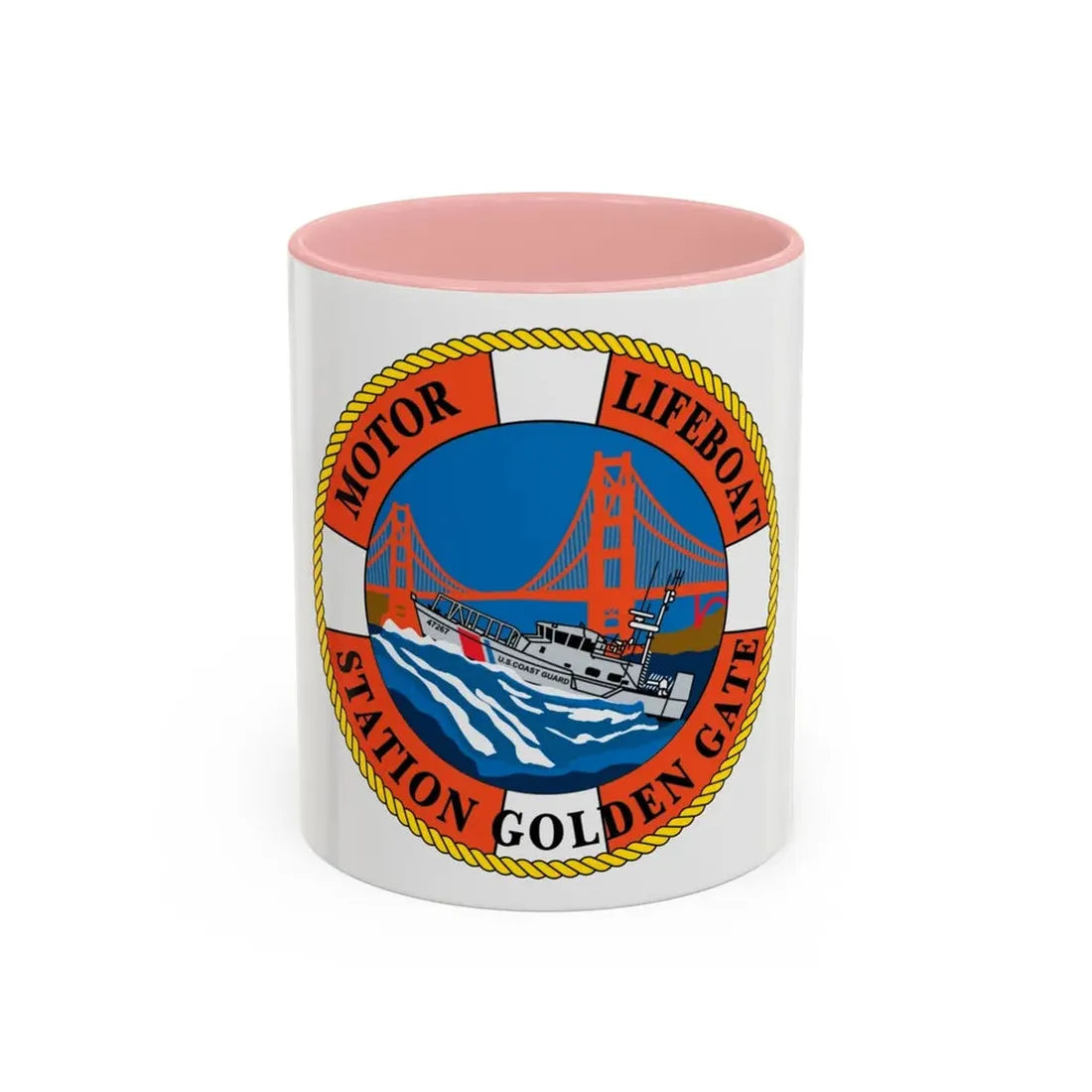 USCG Motor Lifeboat Station Golden Gate (U.S. Coast Guard) Accent Coffee Mug 11oz Pink - Go Mug Yourself