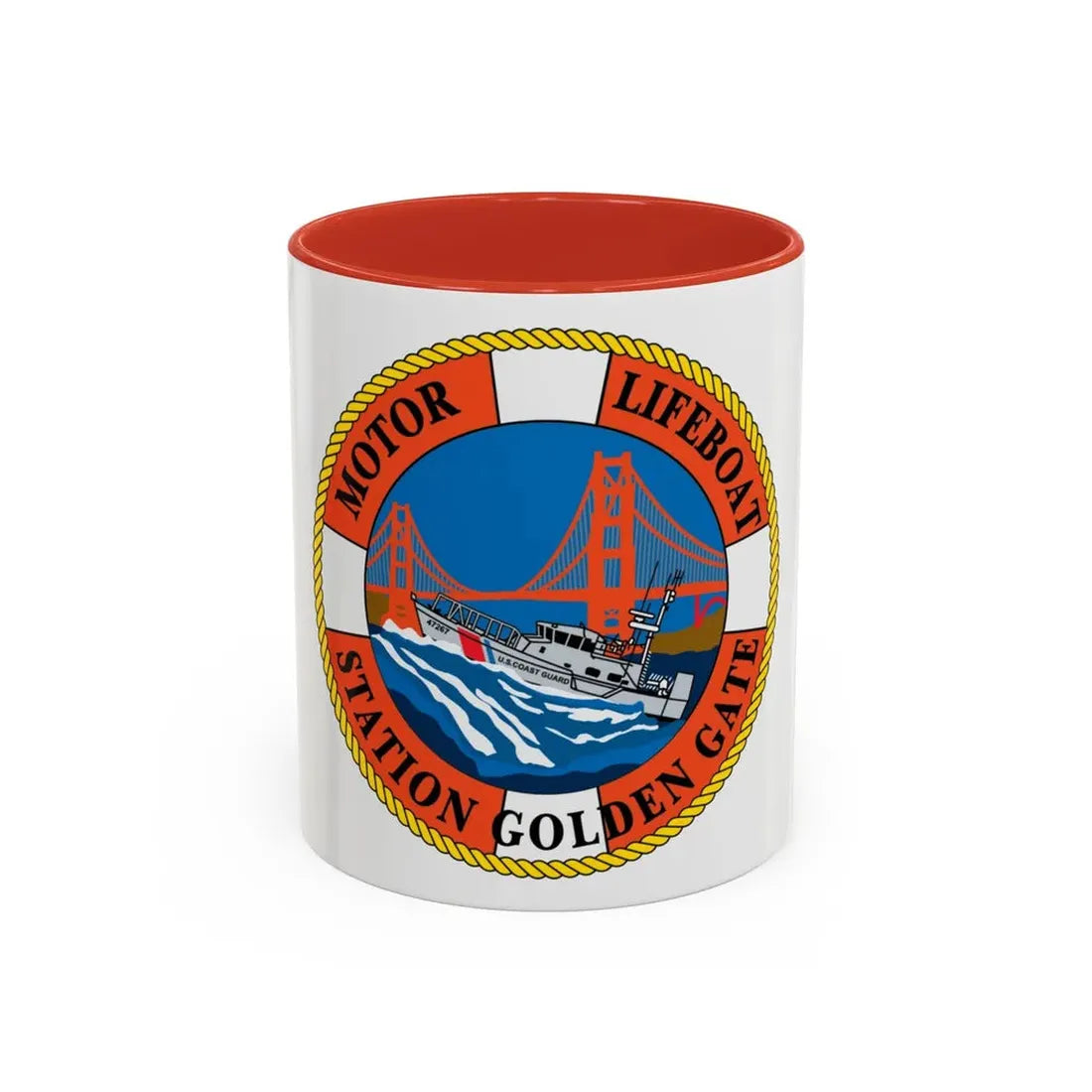 USCG Motor Lifeboat Station Golden Gate (U.S. Coast Guard) Accent Coffee Mug 11oz Red - Go Mug Yourself