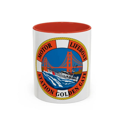 USCG Motor Lifeboat Station Golden Gate (U.S. Coast Guard) Accent Coffee Mug 11oz Red - Go Mug Yourself