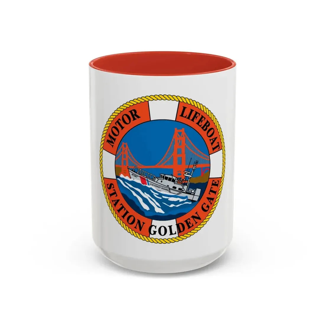 USCG Motor Lifeboat Station Golden Gate (U.S. Coast Guard) Accent Coffee Mug 15oz Red - Go Mug Yourself