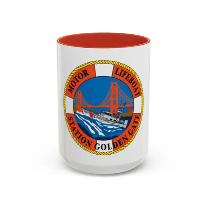 USCG Motor Lifeboat Station Golden Gate (U.S. Coast Guard) Accent Coffee Mug 15oz Red - Go Mug Yourself