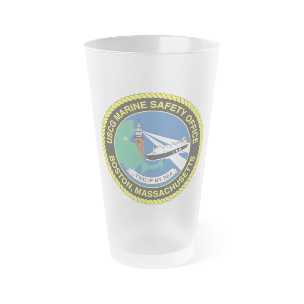 USCG MSO Boston Marine Safety Office (U.S. Coast Guard) Frosted Pint Glass 16oz-Go Mug Yourself