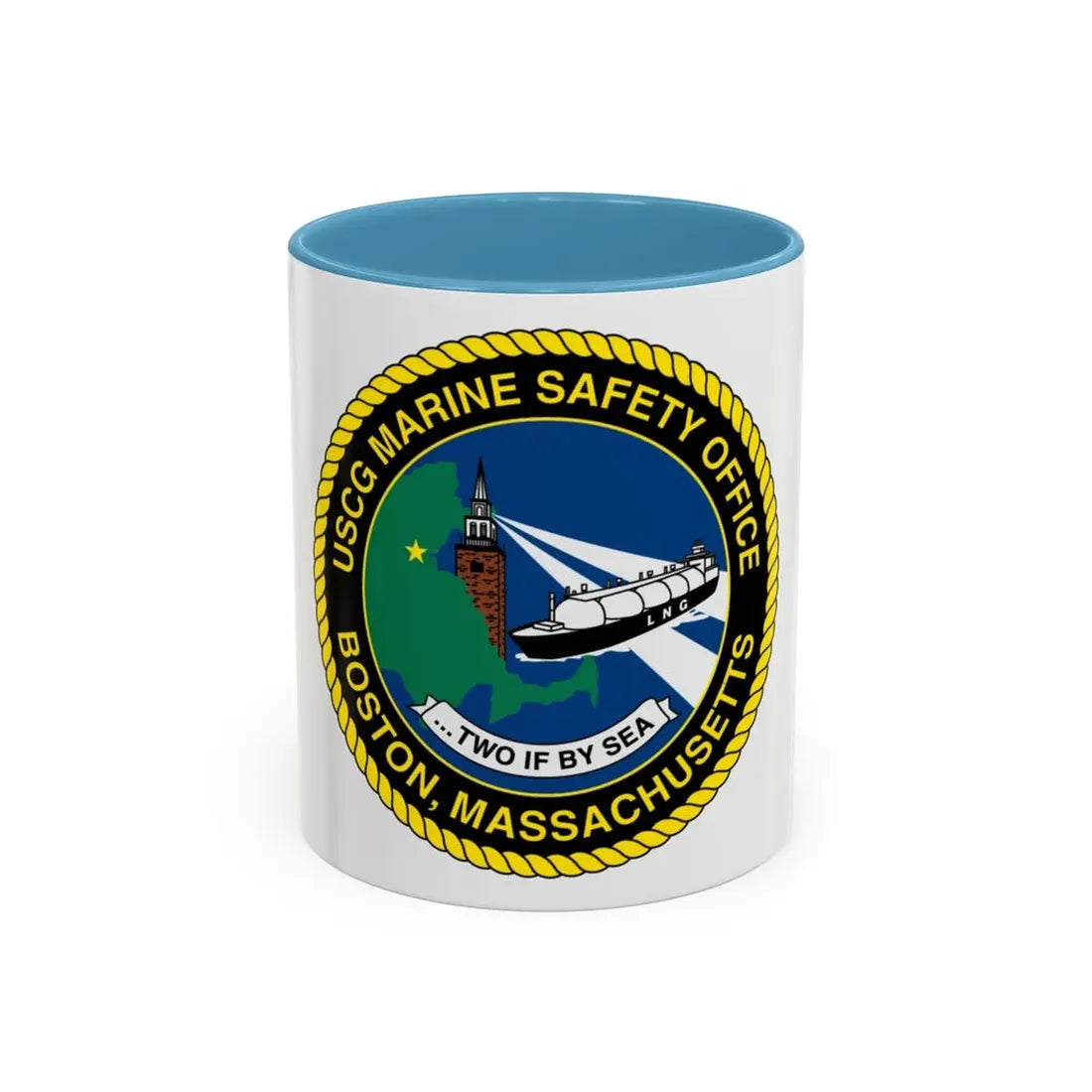 USCG MSO Boston Marine Safety Office (U.S. Coast Guard) Accent Coffee Mug 11oz Light Blue - Go Mug Yourself