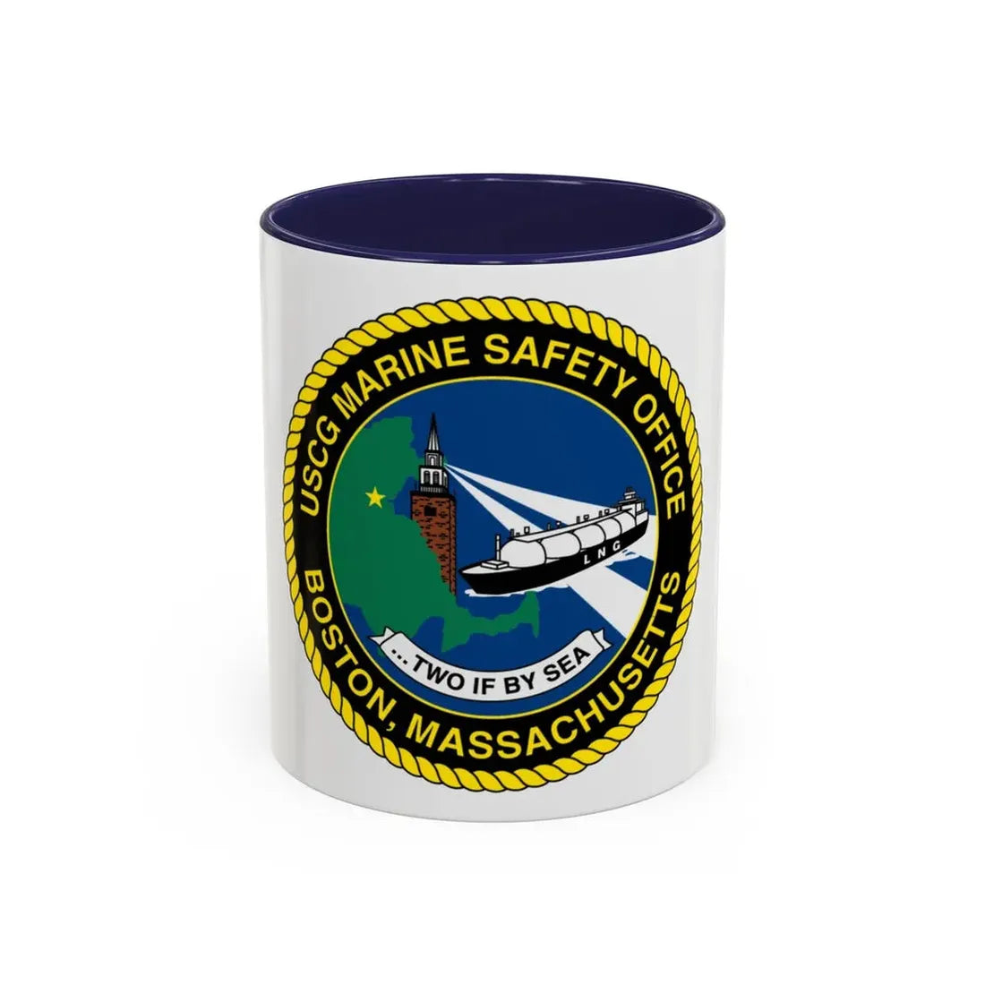 USCG MSO Boston Marine Safety Office (U.S. Coast Guard) Accent Coffee Mug 11oz Navy - Go Mug Yourself